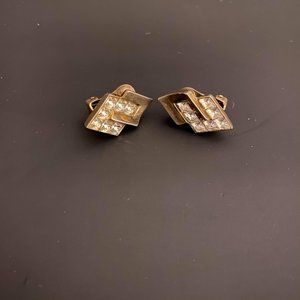 vintage unique Trifari clip on earrings